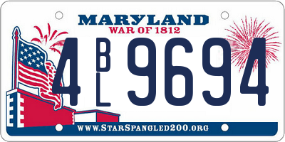 MD license plate 4BL9694