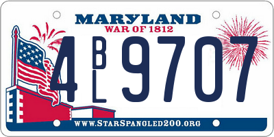 MD license plate 4BL9707