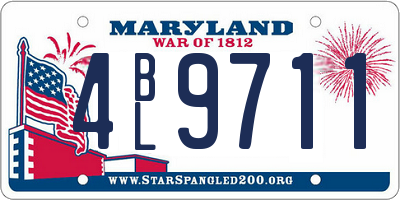 MD license plate 4BL9711