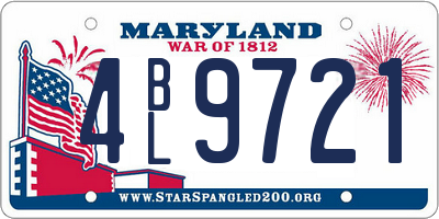 MD license plate 4BL9721