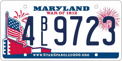 MD license plate 4BL9723