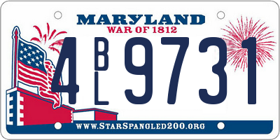 MD license plate 4BL9731