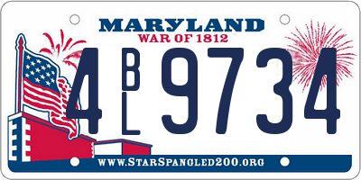 MD license plate 4BL9734