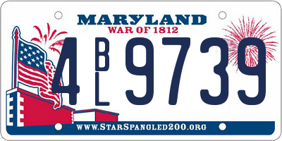 MD license plate 4BL9739