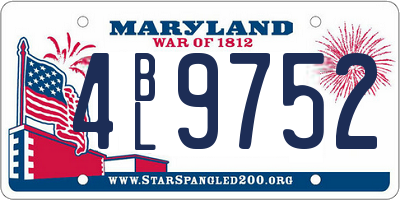 MD license plate 4BL9752