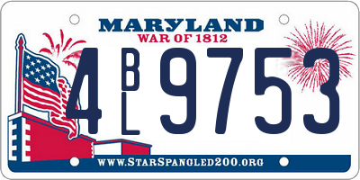 MD license plate 4BL9753