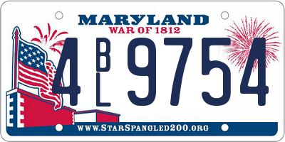 MD license plate 4BL9754