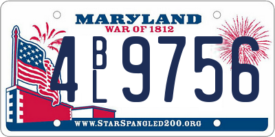 MD license plate 4BL9756