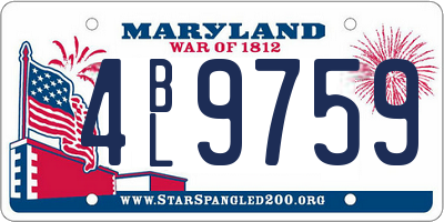 MD license plate 4BL9759