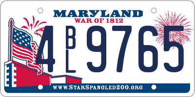 MD license plate 4BL9765