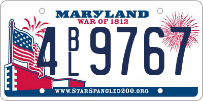 MD license plate 4BL9767
