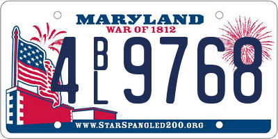 MD license plate 4BL9768