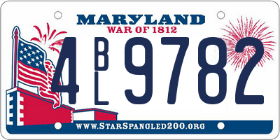 MD license plate 4BL9782