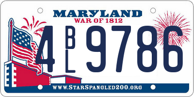 MD license plate 4BL9786
