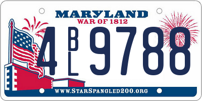 MD license plate 4BL9788