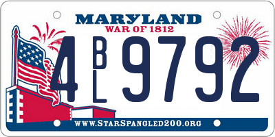 MD license plate 4BL9792