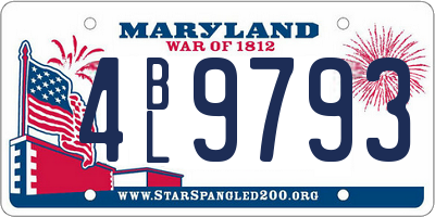 MD license plate 4BL9793