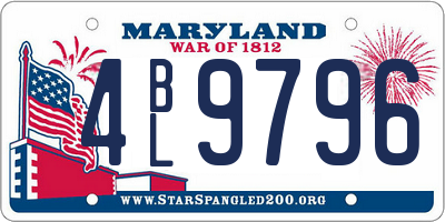 MD license plate 4BL9796