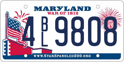 MD license plate 4BL9808