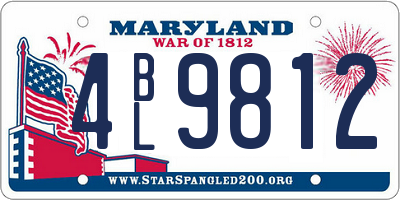 MD license plate 4BL9812