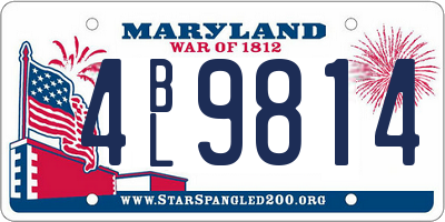 MD license plate 4BL9814