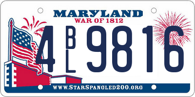 MD license plate 4BL9816