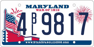 MD license plate 4BL9817