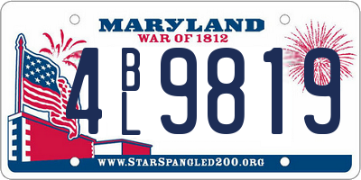 MD license plate 4BL9819