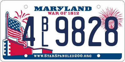MD license plate 4BL9828