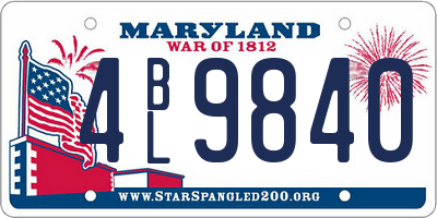 MD license plate 4BL9840