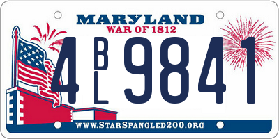 MD license plate 4BL9841