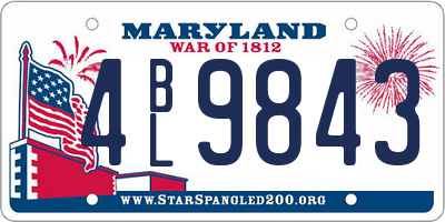 MD license plate 4BL9843