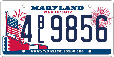 MD license plate 4BL9856