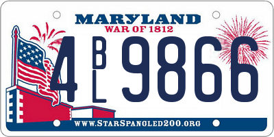 MD license plate 4BL9866