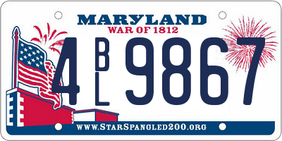 MD license plate 4BL9867