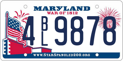 MD license plate 4BL9878