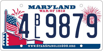MD license plate 4BL9879