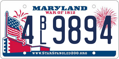 MD license plate 4BL9894