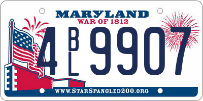 MD license plate 4BL9907