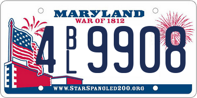 MD license plate 4BL9908