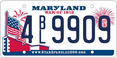 MD license plate 4BL9909
