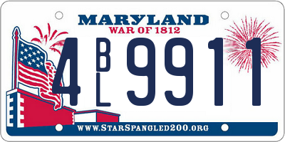 MD license plate 4BL9911