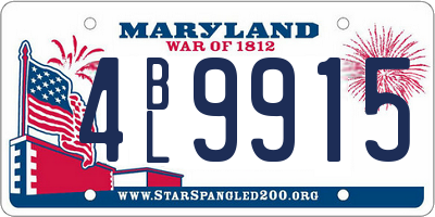 MD license plate 4BL9915
