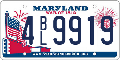 MD license plate 4BL9919