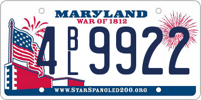 MD license plate 4BL9922