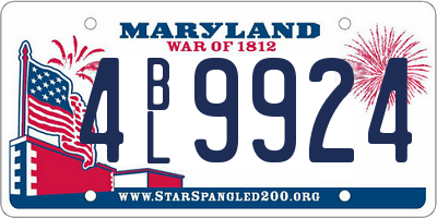 MD license plate 4BL9924