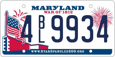 MD license plate 4BL9934