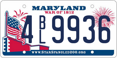 MD license plate 4BL9936