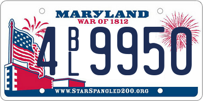 MD license plate 4BL9950