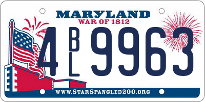 MD license plate 4BL9963